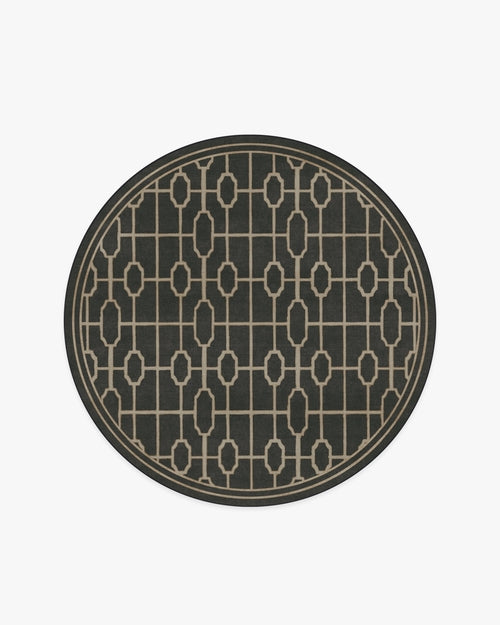 The Hiltons Diana Trellis Black & Gold Tufted Rug