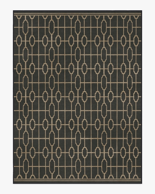 The Hiltons Diana Trellis Black & Gold Tufted Rug