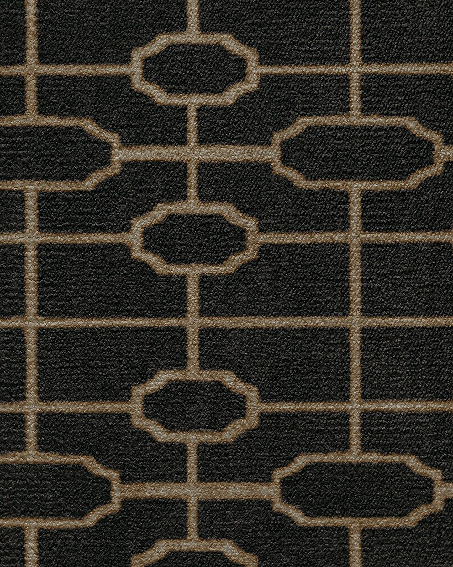 The Hiltons Diana Trellis Black & Gold Tufted Rug