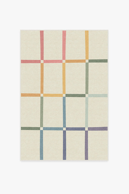 The Home Edit Joanna Ivory Rainbow Tufted Rug
