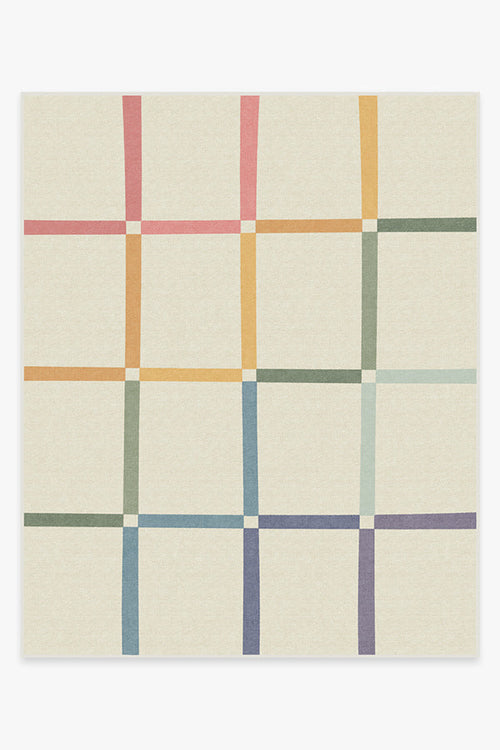 The Home Edit Joanna Ivory Rainbow Tufted Rug