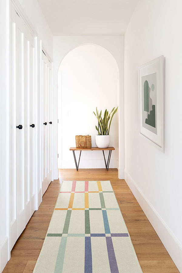 The Home Edit Joanna Ivory Rainbow Tufted Rug