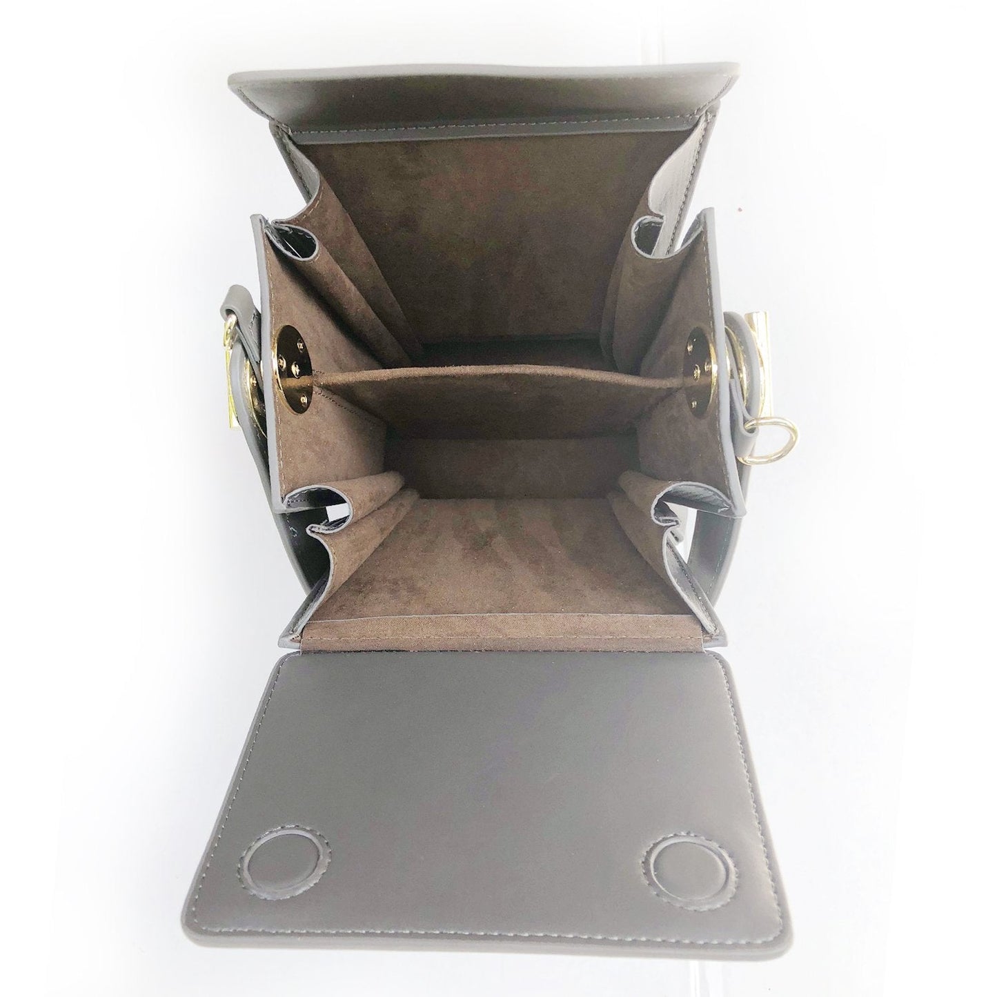 SUSU Grey Leather Bucket Bag Unique Leather Crossbody Purse Women's