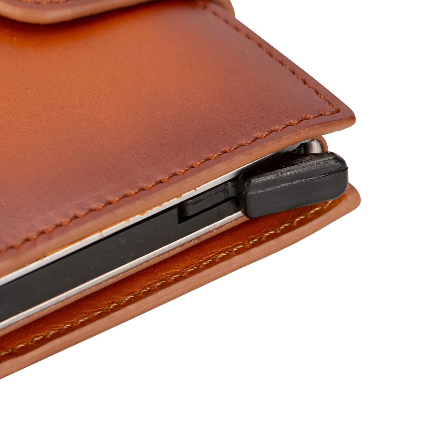Douglas Genuine Leather Pop-Up Wallet with AirTag Slot - RFID Blocking