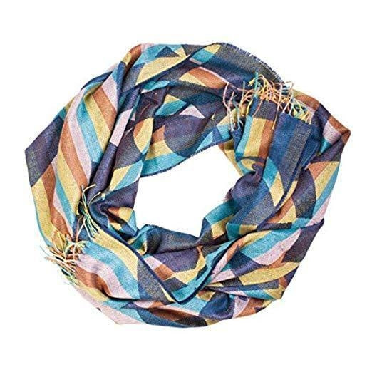 Alpaca wool and silk striped shawl