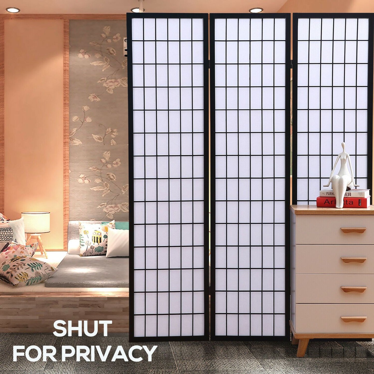 Levede 3 Panel Free Standing Foldable  Room Divider Privacy Screen