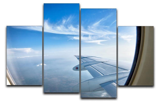 window aircraft during flight 4 Split Panel Canvas