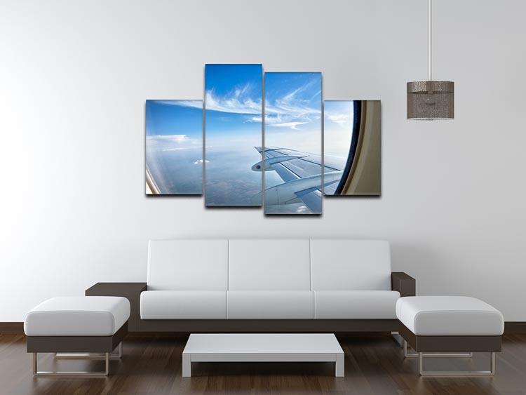 window aircraft during flight 4 Split Panel Canvas