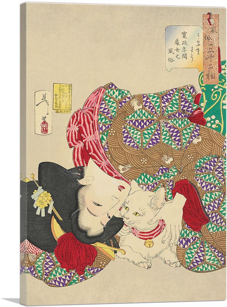 The Aspects of Daily Life Woman Cat 1888